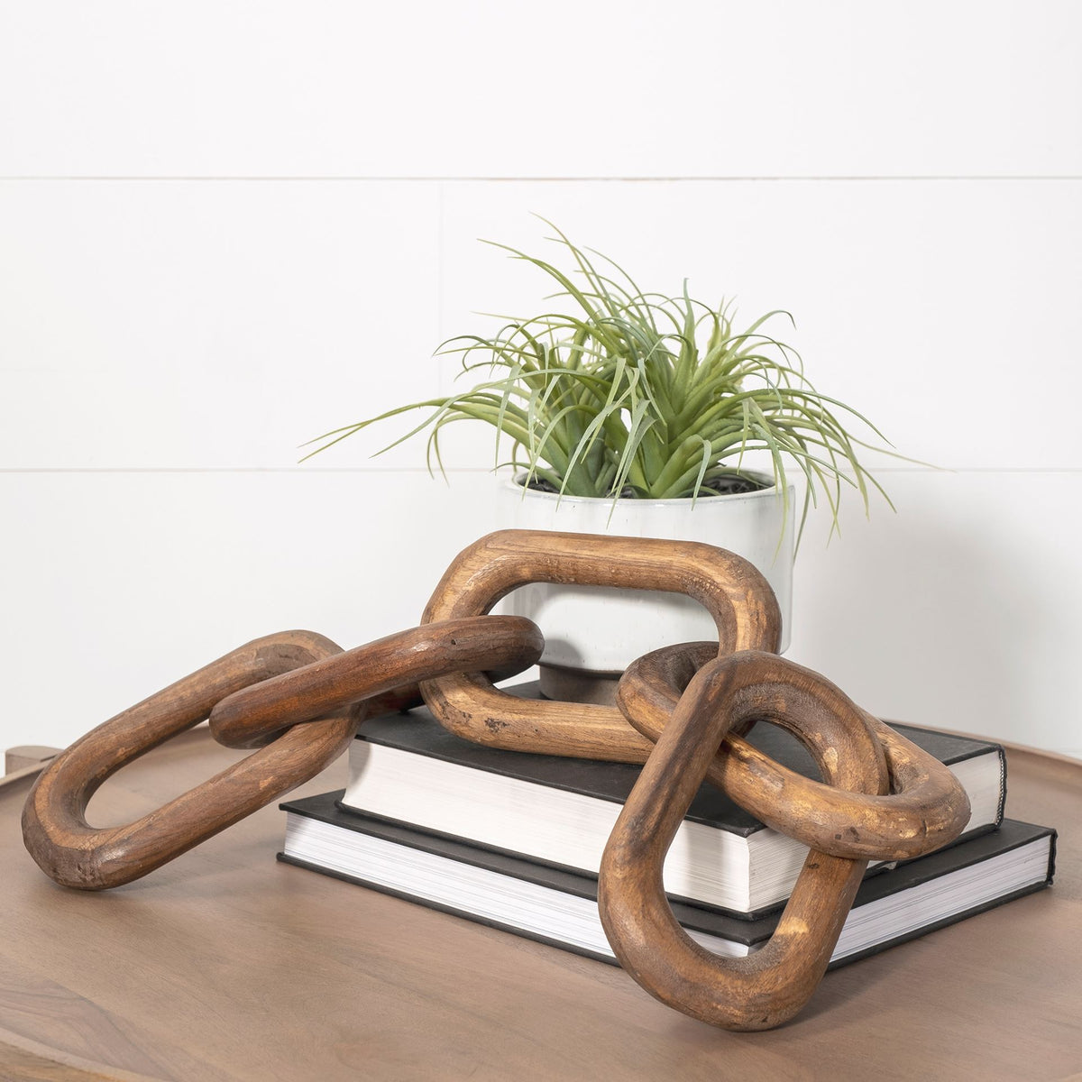 Alix Brown Wooden Hand-Made 5 Link Chain - Ornate Home