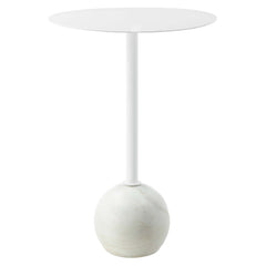 Aliza Round White Marble Side Table - Ornate Home