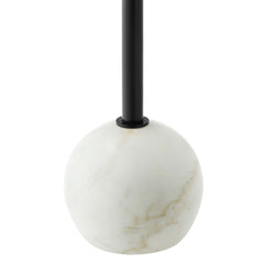 Aliza White/Black Round White Marble Side Table - Ornate Home