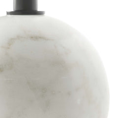 Aliza White/Black Round White Marble Side Table - Ornate Home
