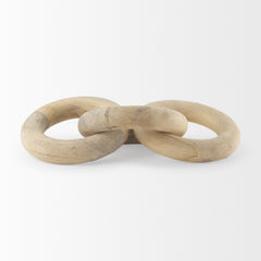 Alize Brown Solid Wood Circular Chain Link Decorative Object - Ornate Home