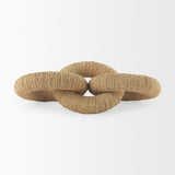 Alize Natural Jute Wrapped Solid Wood Circular Chain Link Decorative Object - Ornate Home