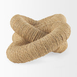 Alize Natural Jute Wrapped Solid Wood Circular Chain Link Decorative Object - Ornate Home