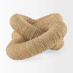Alize Natural Jute Wrapped Solid Wood Circular Chain Link Decorative Object - Ornate Home