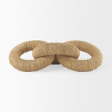 Alize Natural Jute Wrapped Solid Wood Circular Chain Link Decorative Object - Ornate Home