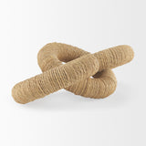 Alize Natural Jute Wrapped Solid Wood Circular Chain Link Decorative Object - Ornate Home