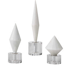 Alize White Stone Sculptures (Set of 3) - Ornate Home