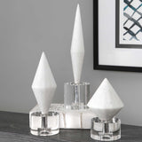 Alize White Stone Sculptures (Set of 3) - Ornate Home
