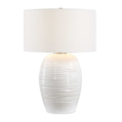 Alkman White Glaze Table Lamp - Ornate Home