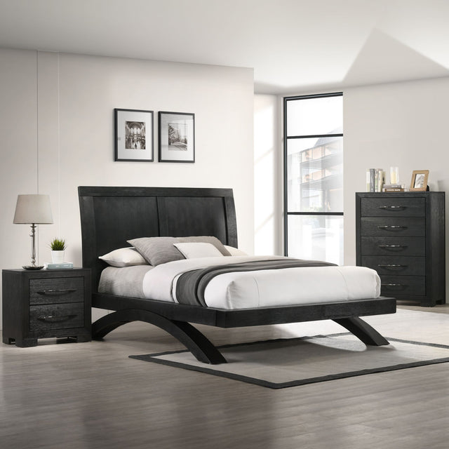 Allan Black 3-Piece Queen Panel Bedroom Set - Ornate Home
