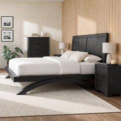 Allan Black 4-Piece King Bedroom Set with 2 Nightstands & Chest - Ornate Home