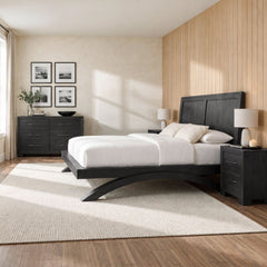 Allan Black 4-Piece Queen Bedroom Set with 2 Nightstands & Dresser - Ornate Home
