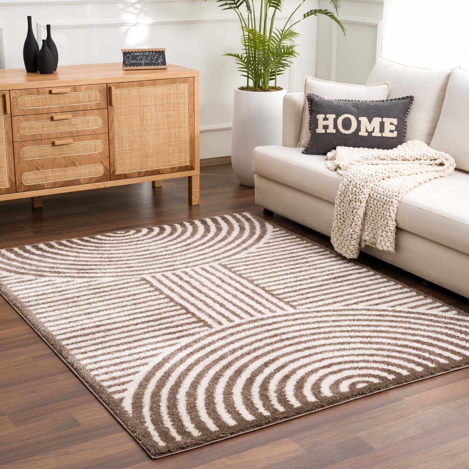 Allard Brown Washable Area Rug - Ornate Home
