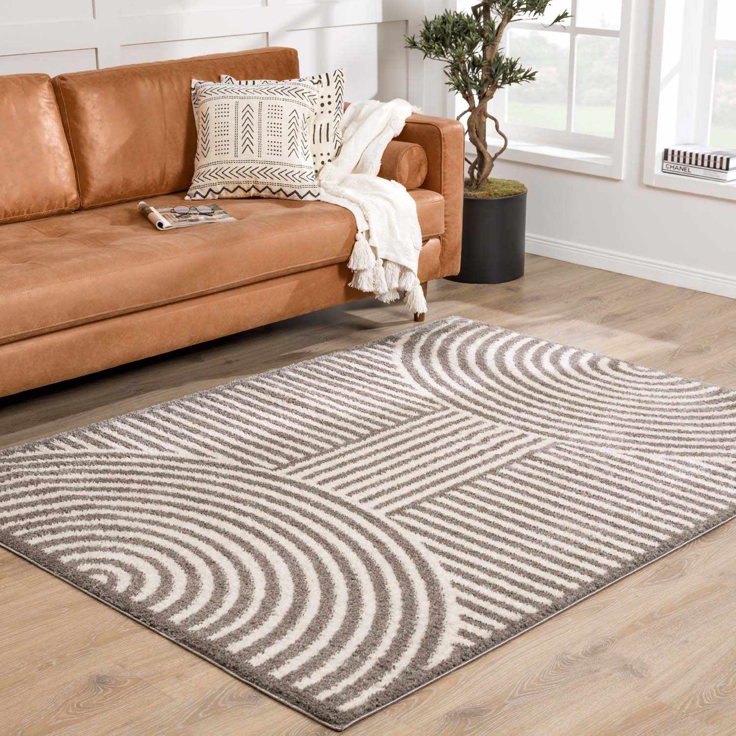 Allard Charcoal Washable Area Rug - Ornate Home