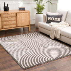 Allard Charcoal Washable Area Rug - Ornate Home
