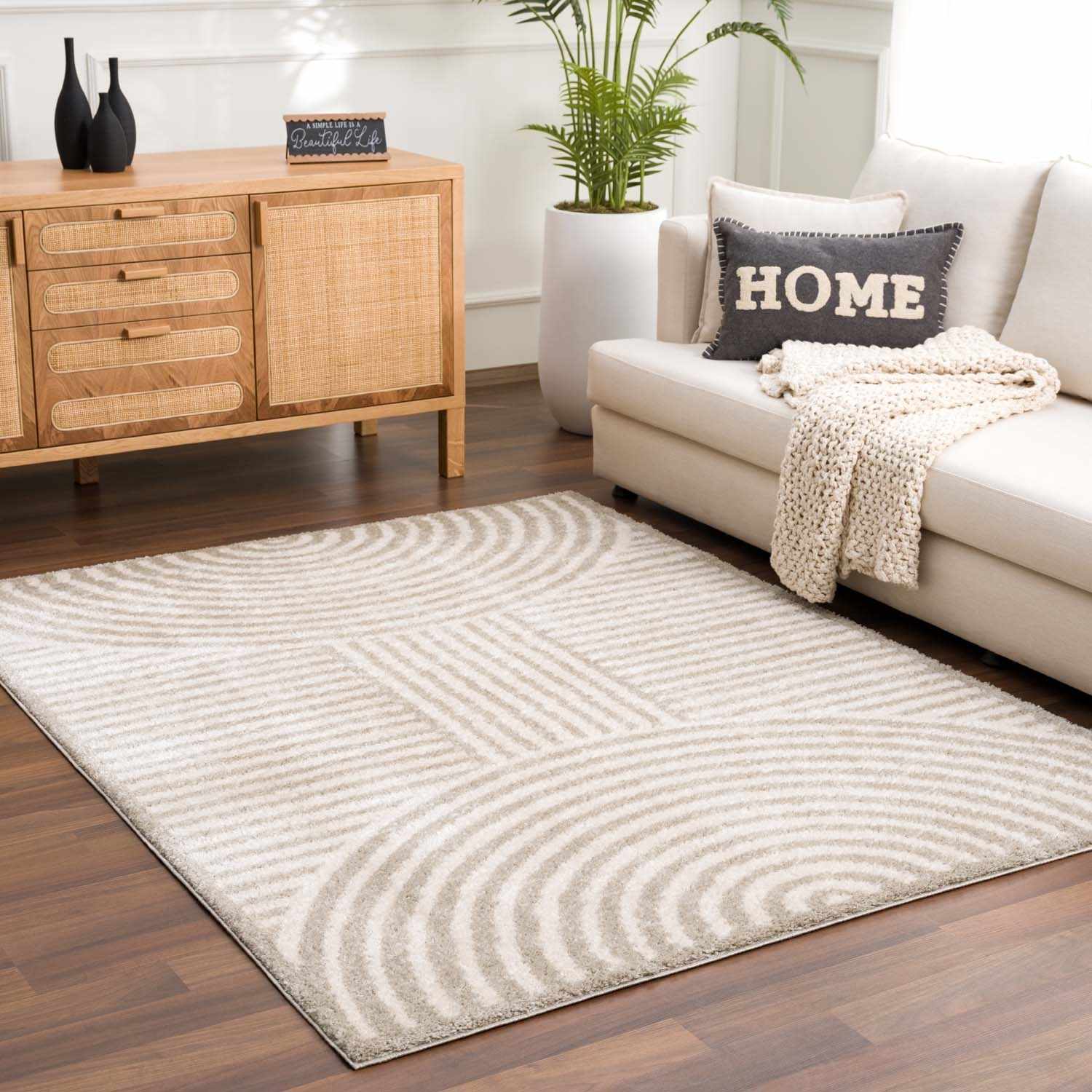 Allard Gray Washable Area Rug - Ornate Home