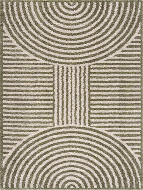 Allard Green Washable Area Rug - Ornate Home