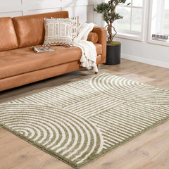 Allard Green Washable Area Rug - Ornate Home