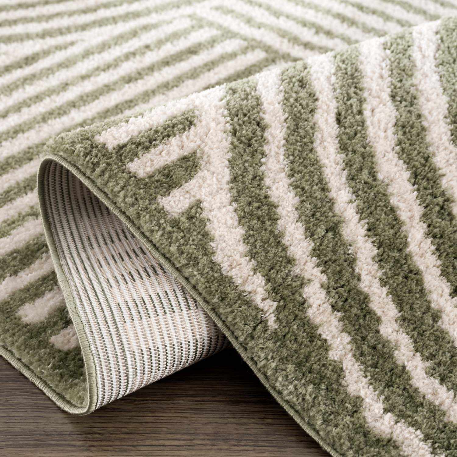 Allard Green Washable Area Rug - Ornate Home