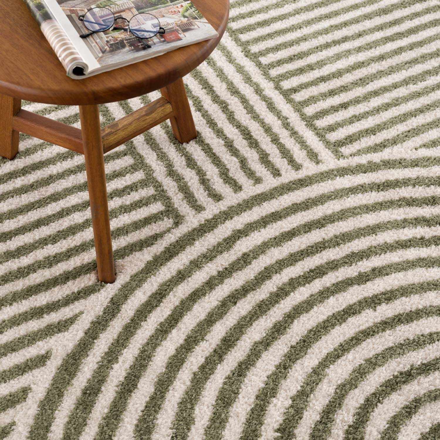 Allard Green Washable Area Rug - Ornate Home