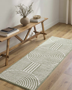 Allard Green Washable Area Rug - Ornate Home