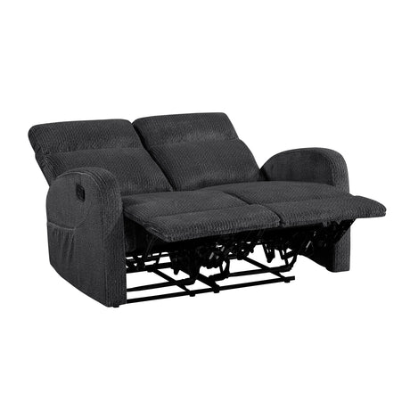 Allen Dark Gray Double Reclining Loveseat - Ornate Home