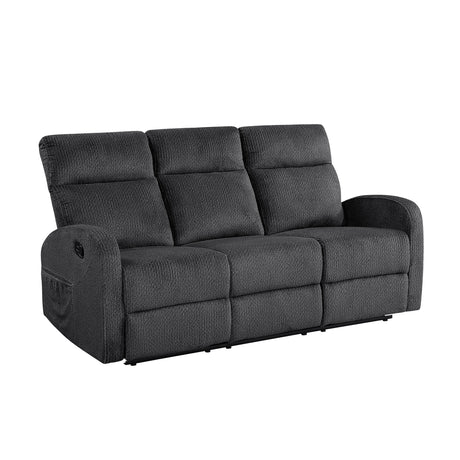 Allen Dark Gray Double Reclining Sofa - Ornate Home