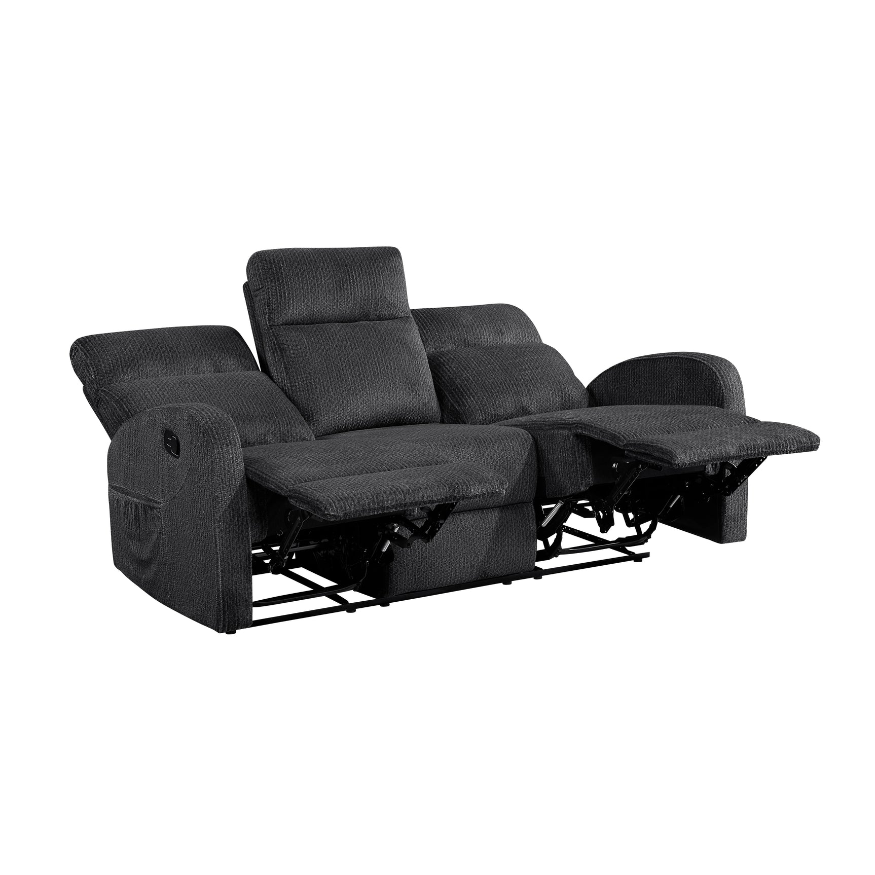 Allen Dark Gray Double Reclining Sofa - Ornate Home