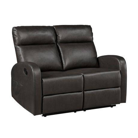 Allen Espresso Double Reclining Loveseat - Ornate Home