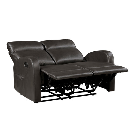 Allen Espresso Double Reclining Loveseat - Ornate Home
