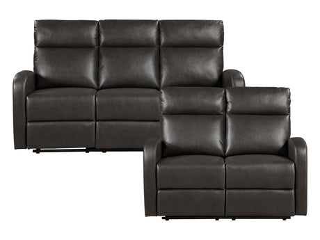 Allen Espresso Sofa and Loveseat - Ornate Home