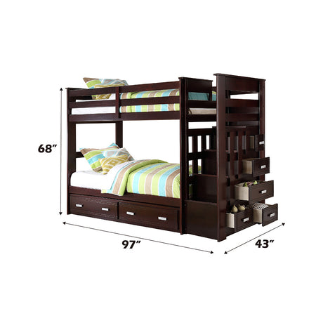 Allentown Espresso Twin/Twin Bunk Bed & Trundle - Ornate Home