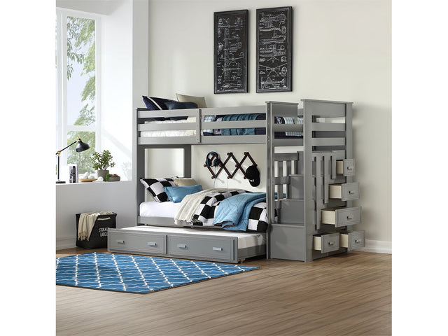 Allentown Gray Twin/Twin Bunk Bed & Trundle - Ornate Home