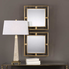 Allick Gold Square Mirrors (Set of 2) - Ornate Home