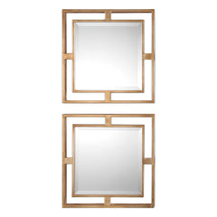 Allick Gold Square Mirrors (Set of 2) - Ornate Home