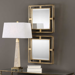 Allick Gold Square Mirrors (Set of 2) - Ornate Home