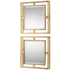 Allick Gold Square Mirrors (Set of 2) - Ornate Home
