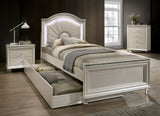 Allie Pearl White 4 Pc. Full Bedroom Set w/ Trundle - Ornate Home