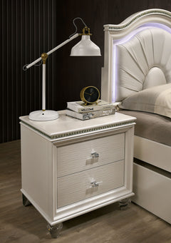 Allie Pearl White 4 Pc. Twin Bedroom Set w/ Trundle - Ornate Home