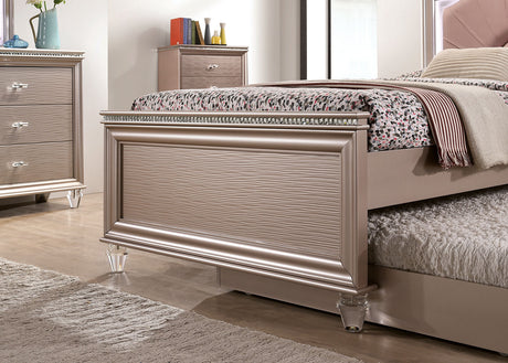 Allie Rose Gold 4 Pc. Twin Bedroom Set w/ Trundle - Ornate Home
