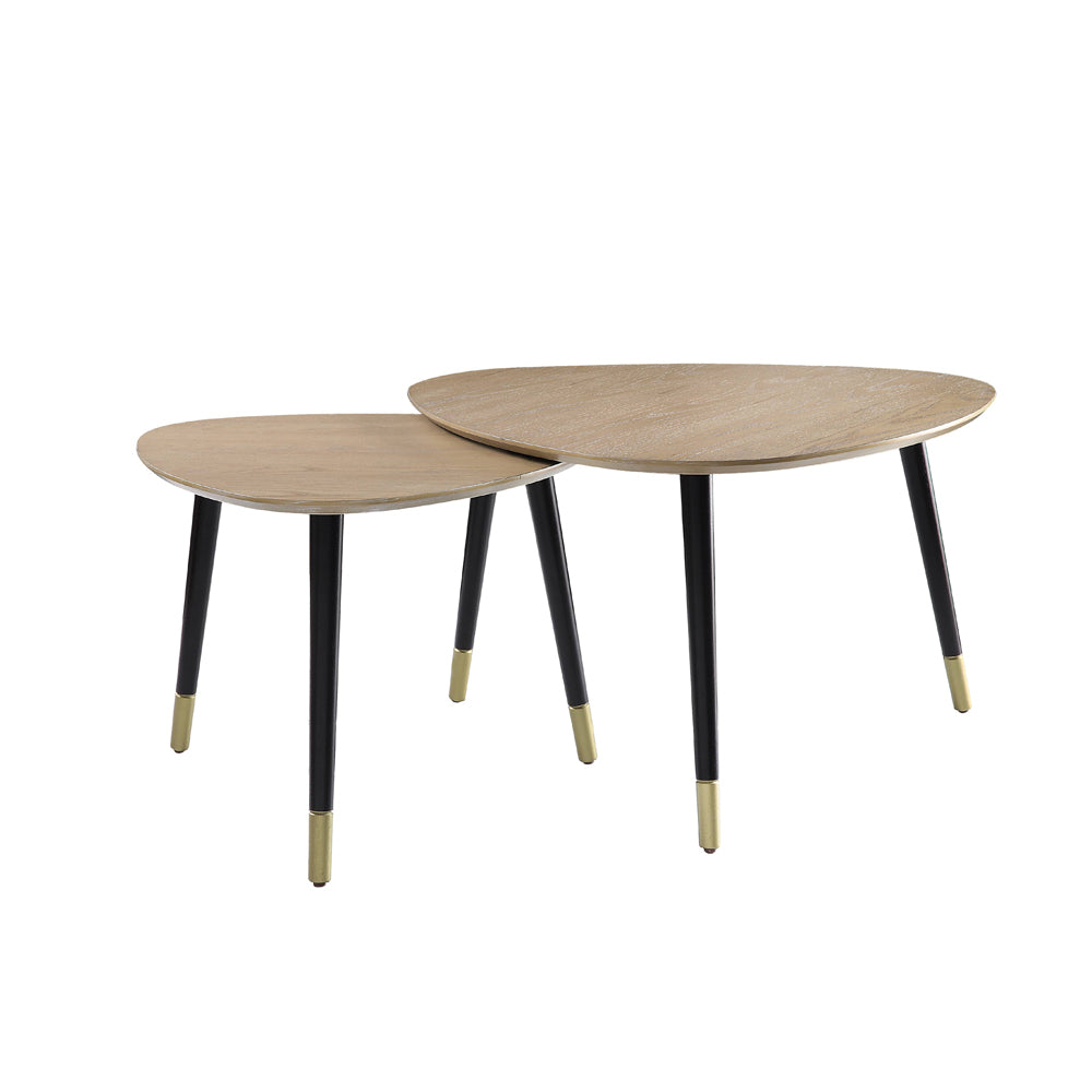 Allison Natural/Black Nesting Table Set - Ornate Home