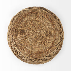 Allium Brown Handwoven Wool Cylindrical Pouf - Ornate Home
