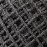Allium Dark Gray Handwoven Wool Cylindrical Pouf - Ornate Home
