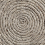 Allium Oatmeal Handwoven Wool Cylindrical Pouf - Ornate Home