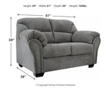 Allmaxx Pewter Loveseat - Ornate Home