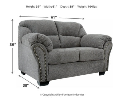 Allmaxx Pewter Loveseat - Ornate Home