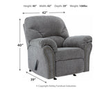 Allmaxx Pewter Rocker Recliner (Online Special Price) - Ornate Home
