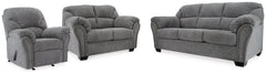 Allmaxx Pewter Sofa, Loveseat and Recliner - Ornate Home
