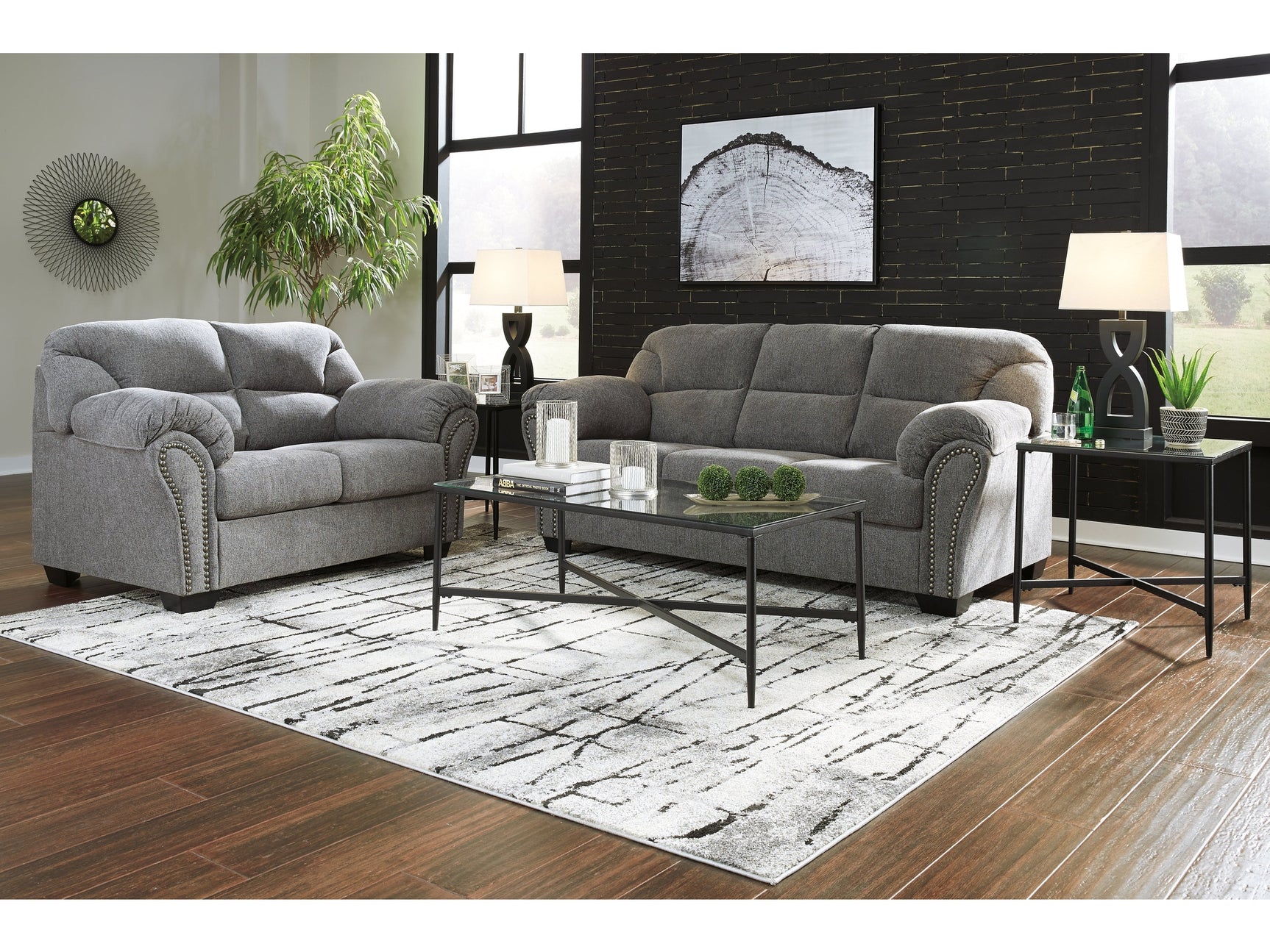 Allmaxx Pewter Sofa and Loveseat (Online Special Price) - Ornate Home