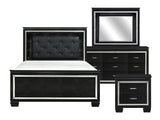 Allura Black 4-piece Queen Bedroom Set - Ornate Home